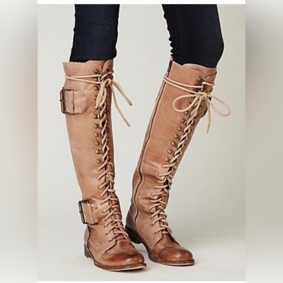 Jeffery Campbell High Plains lace up knee high boots size 7